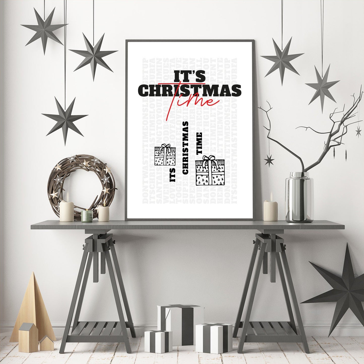 It's Christmas Time Poster, Prints,  Festive, Christmas décor, Wall art, Poster, Gift, Home Decor, Dorm accessories