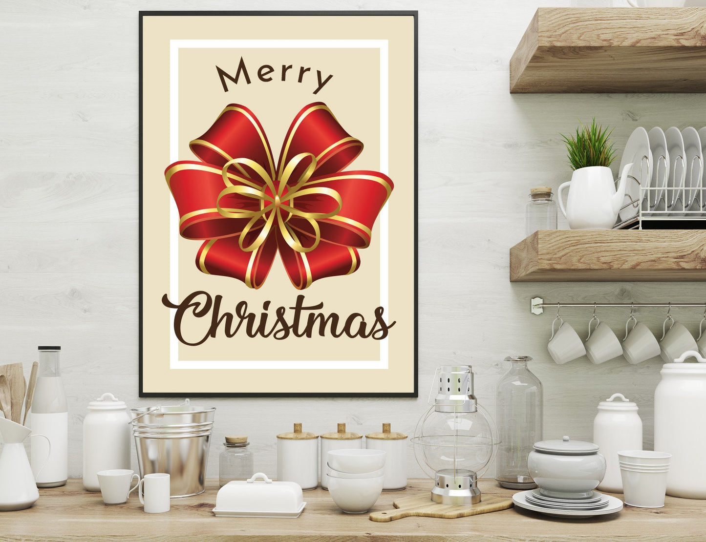 Christmas Bow , Prints,  Festive, Christmas décor, Wall art, Poster, Gift, Home Decor, Dorm accessories