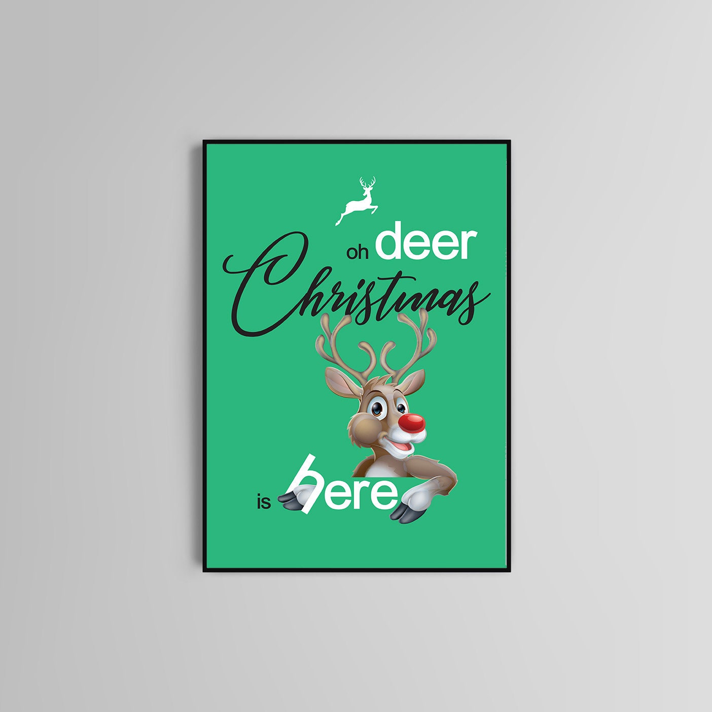 Christmas Deer, Prints,  Festive, Christmas décor, Wall art, Poster, Gift, Home Decor, Dorm accessories