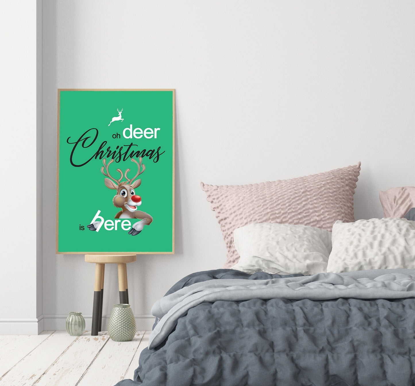 Christmas Deer, Prints,  Festive, Christmas décor, Wall art, Poster, Gift, Home Decor, Dorm accessories