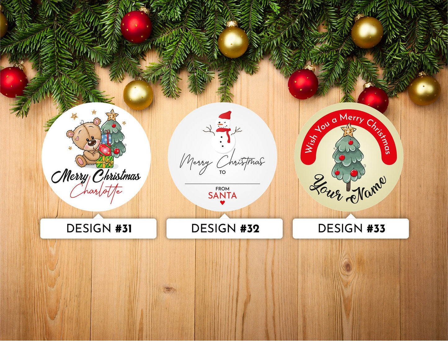Personalized Christmas stickers , Prints,  Festive Stickers, Christmas décor, Gift stickers, Envelope seal,