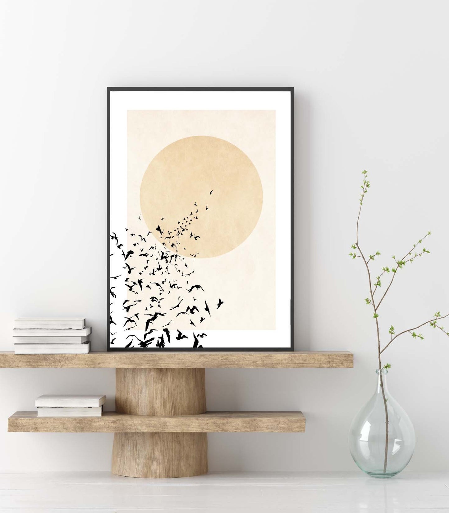 Abstract Birds Poster Print Home Decor Wall Art Shapes Design