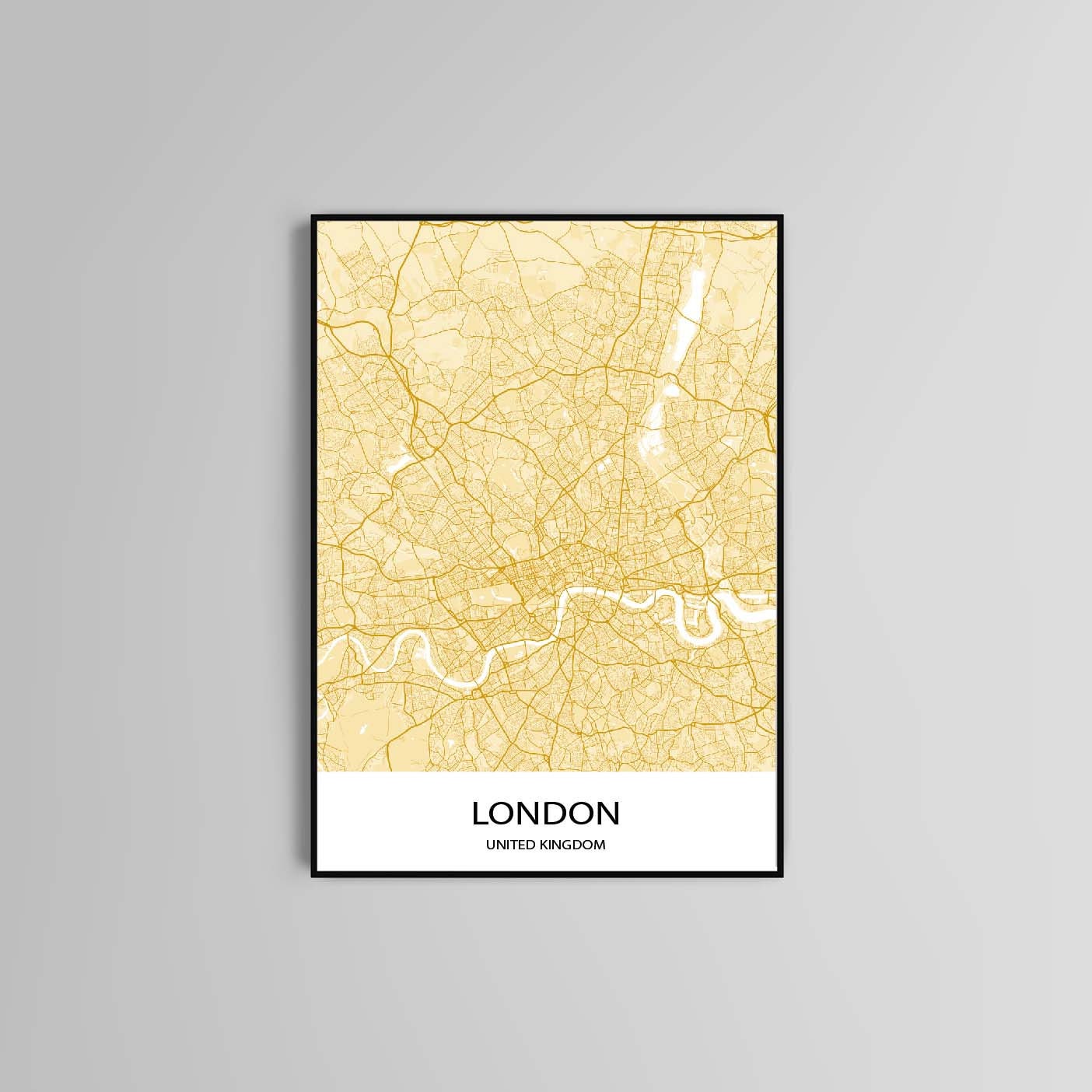 London Map Wall Art Prints Home decor City of London in Pink Grey Black and White Multicolour