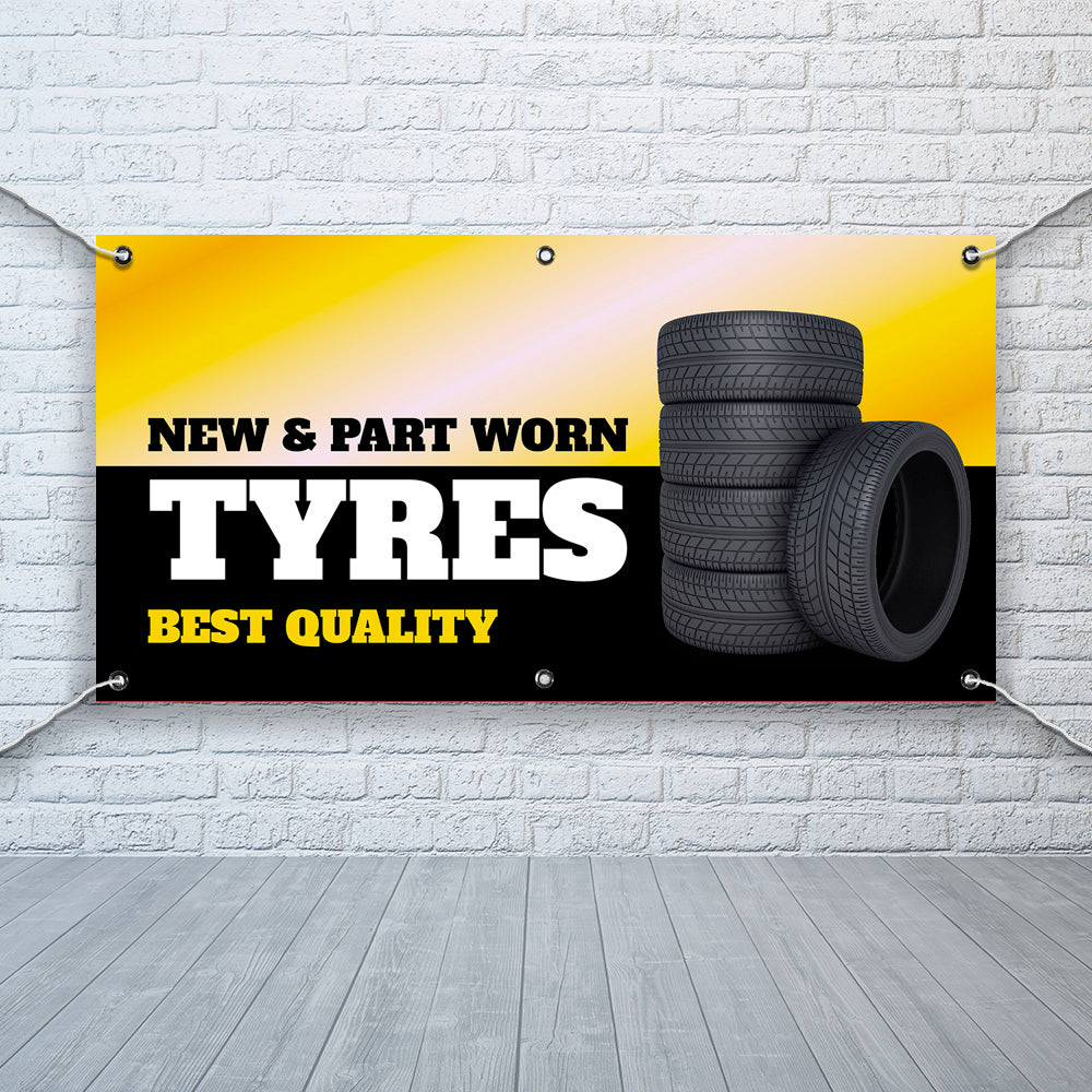 PCV Banner Printing Part worn and new tyres Promotional Advertisement Outdoor