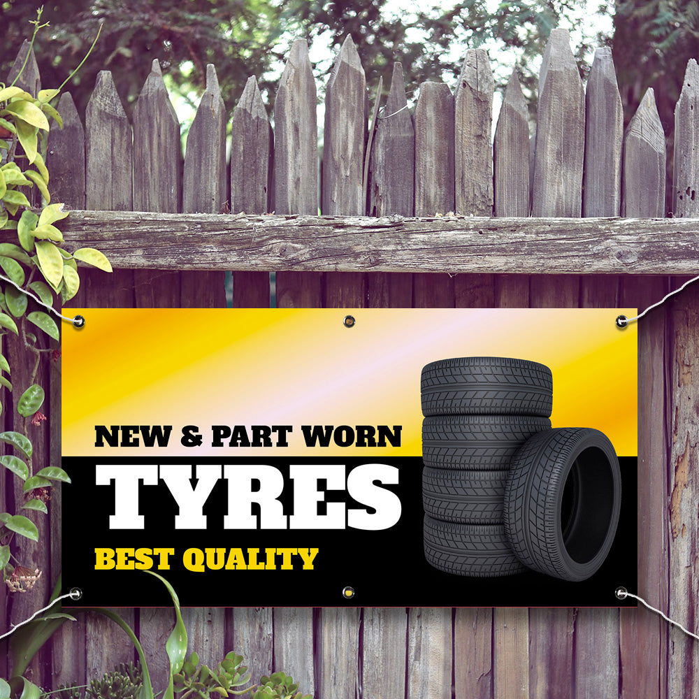 PCV Banner Printing Part worn and new tyres Promotional Advertisement Outdoor