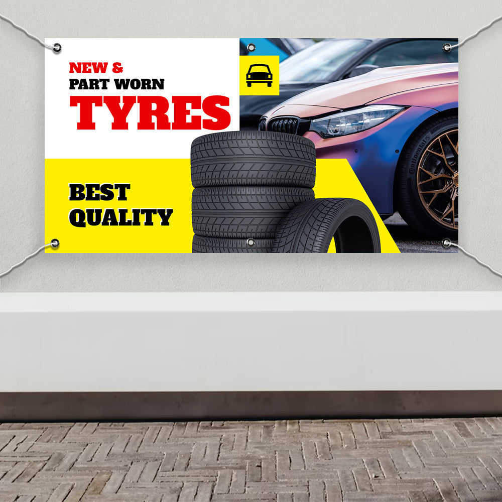 PCV Banner Printing Part worn and new tyres Promotional Advertisement Outdoor