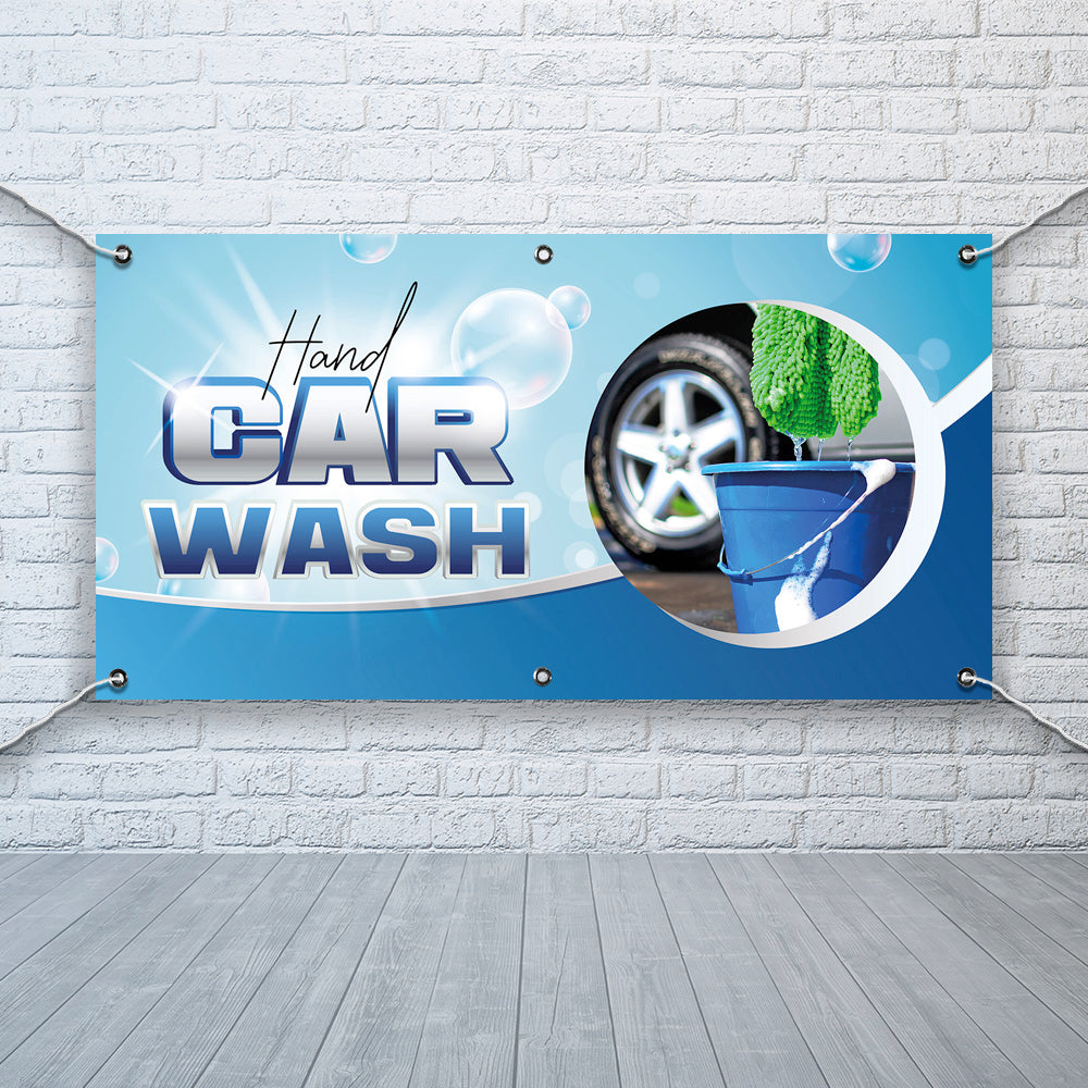 PCV Banner Printing Hand Car Wash Promotional Advertisement Outdoor