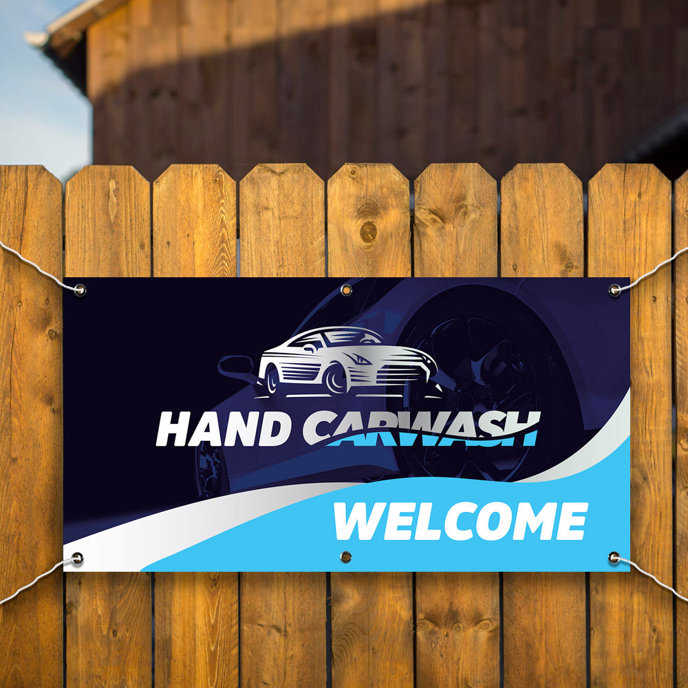 PCV Banner Printing Hand Car Wash Promotional Advertisement Outdoor