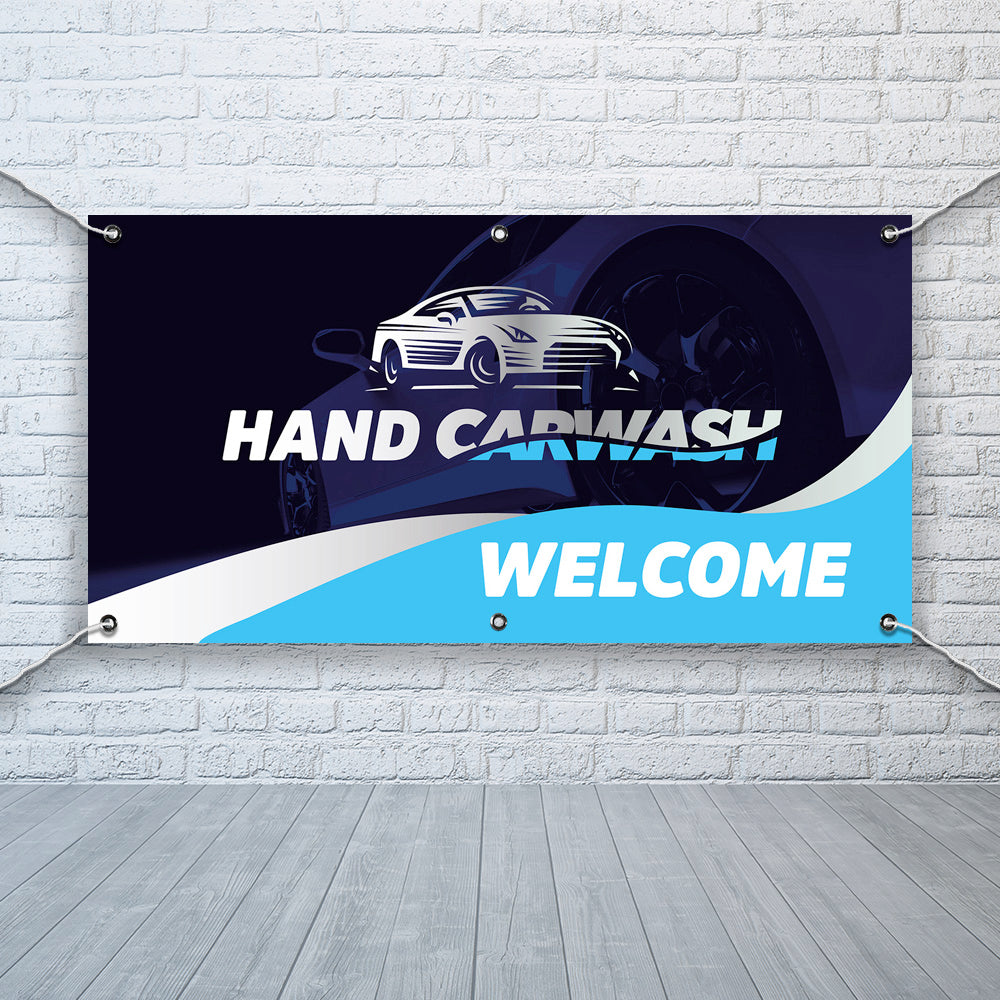 PCV Banner Printing Hand Car Wash Promotional Advertisement Outdoor