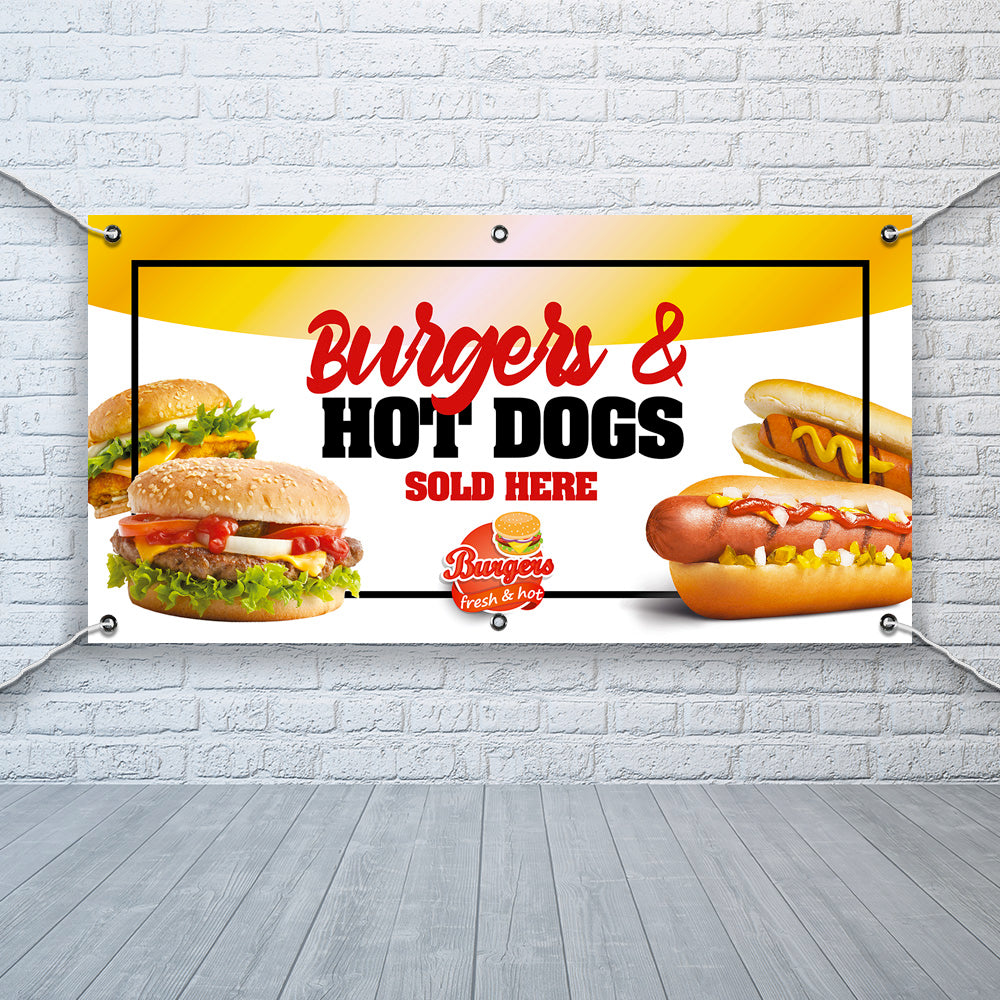 PCV Banner Printing burgers hot dogs takeaway Promotional Advertisement Outdoor