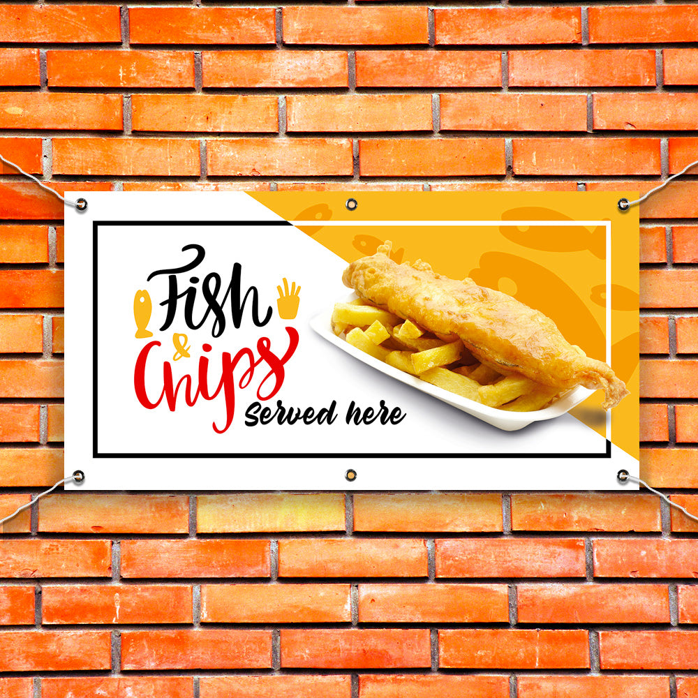 PCV Banner Printing fish and chips takeaway fast food Promotional Advertisement Outdoor