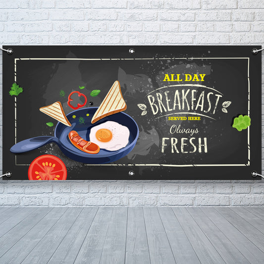 PCV Banner Printing Cafe Breakfast Promotional Advertisement Outdoor Waterproof