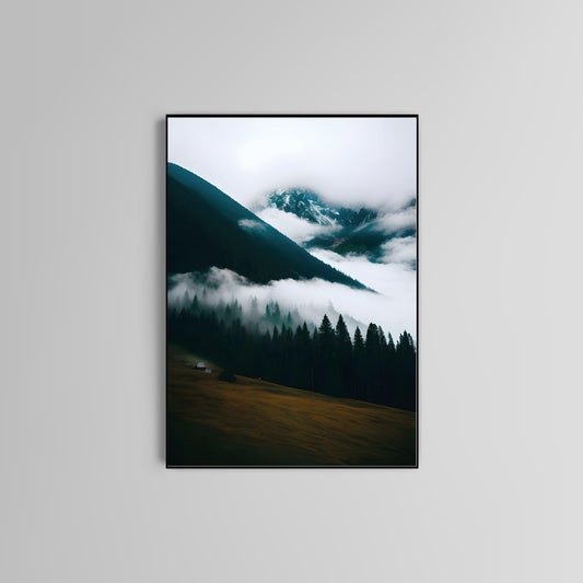 Foggy Forest poster print home wall art decor nature print