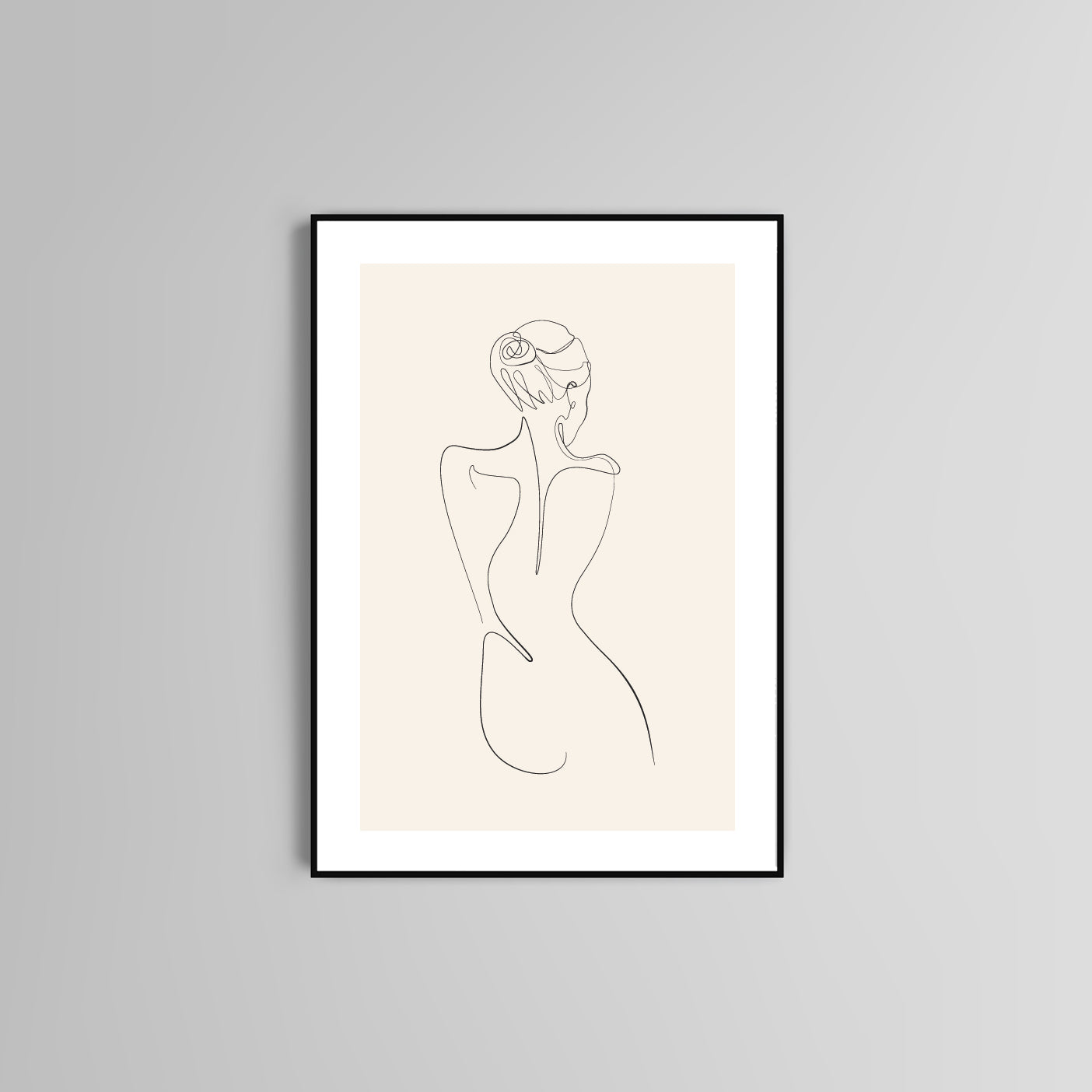 Women's Back  Poster Print home wall art decor one line modern design  line art