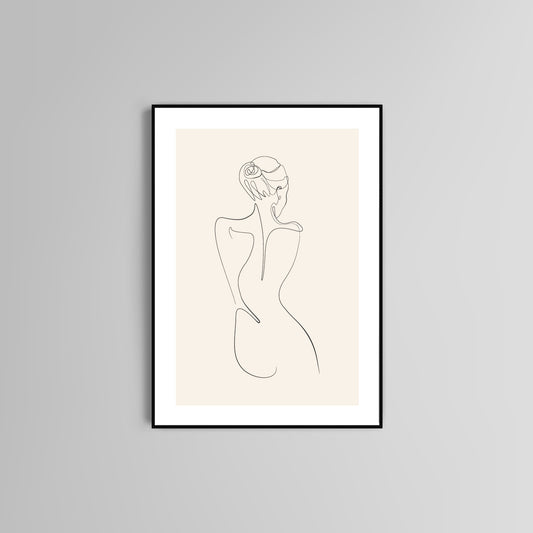 Women's Back  Poster Print home wall art decor one line modern design  line art