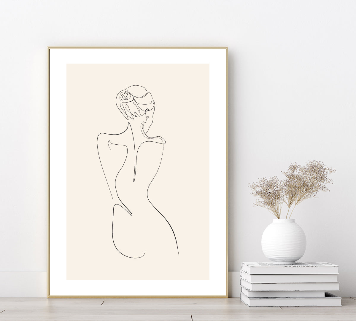 Women's Back  Poster Print home wall art decor one line modern design  line art