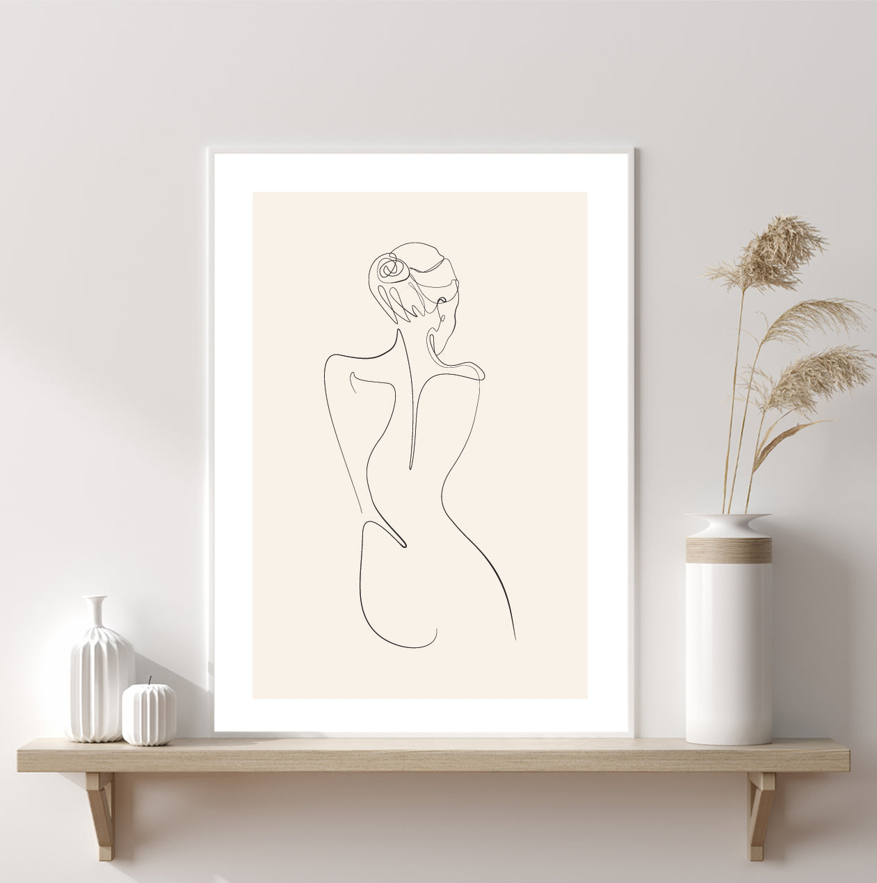 Women's Back  Poster Print home wall art decor one line modern design  line art