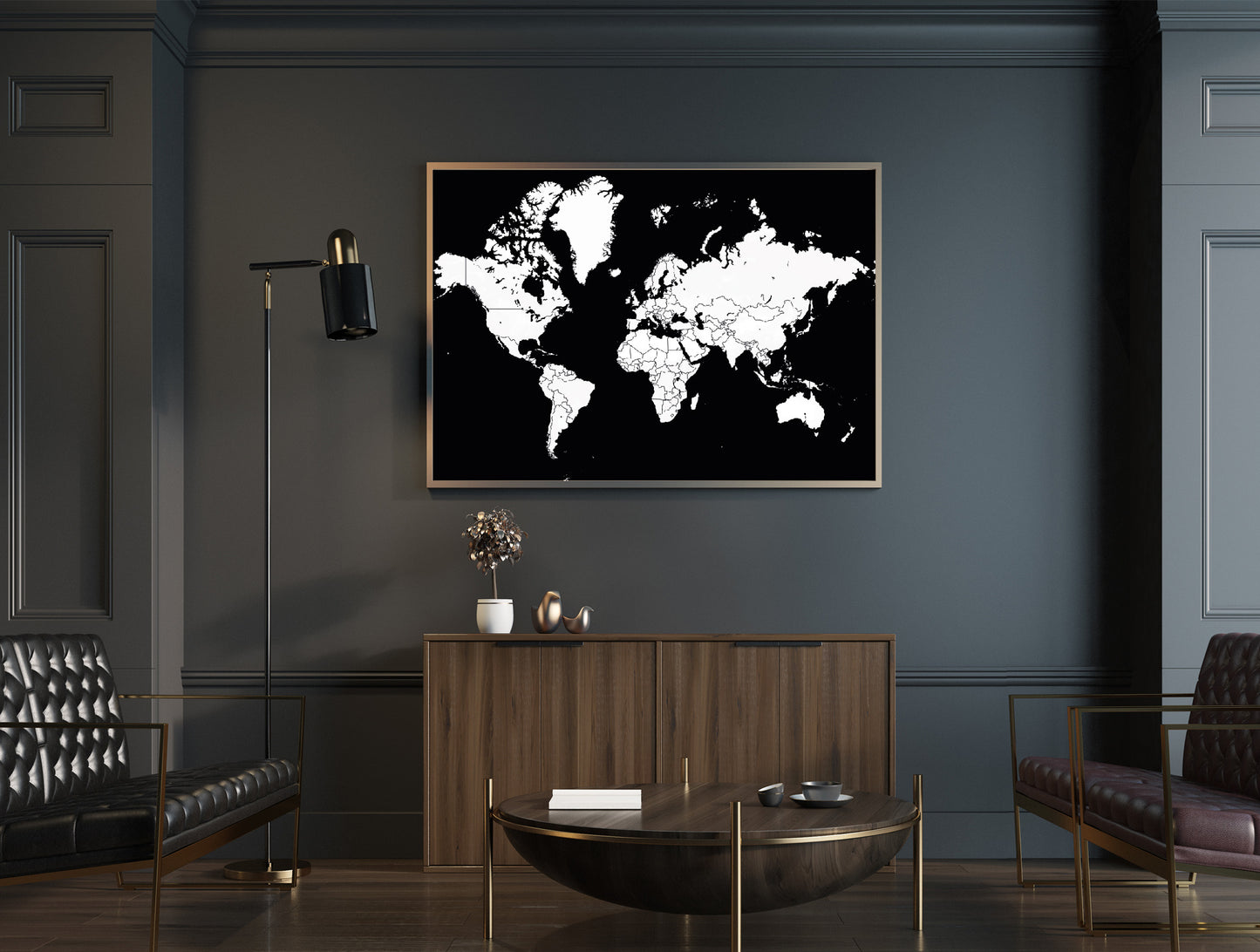 World map poster print home wall art decor modern multiple styles design