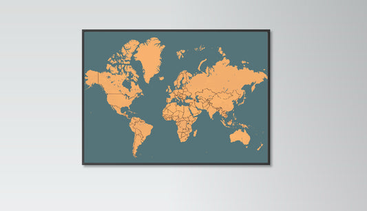 Retro World map poster print home wall art decor modern multiple styles design