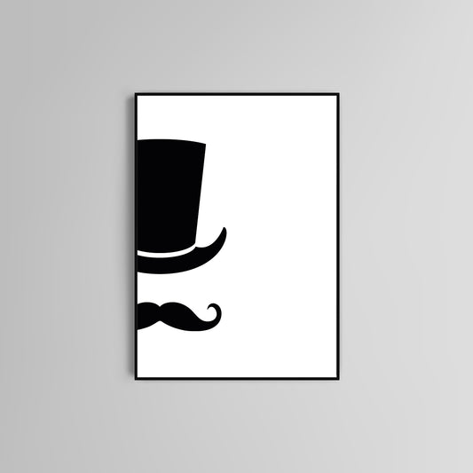 Moustaches poster print home wall art decor black on white elegant and minimal modern design