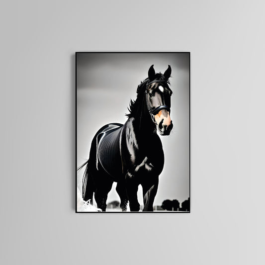 Black Horse poster print home wall art decor animal elegant modern print