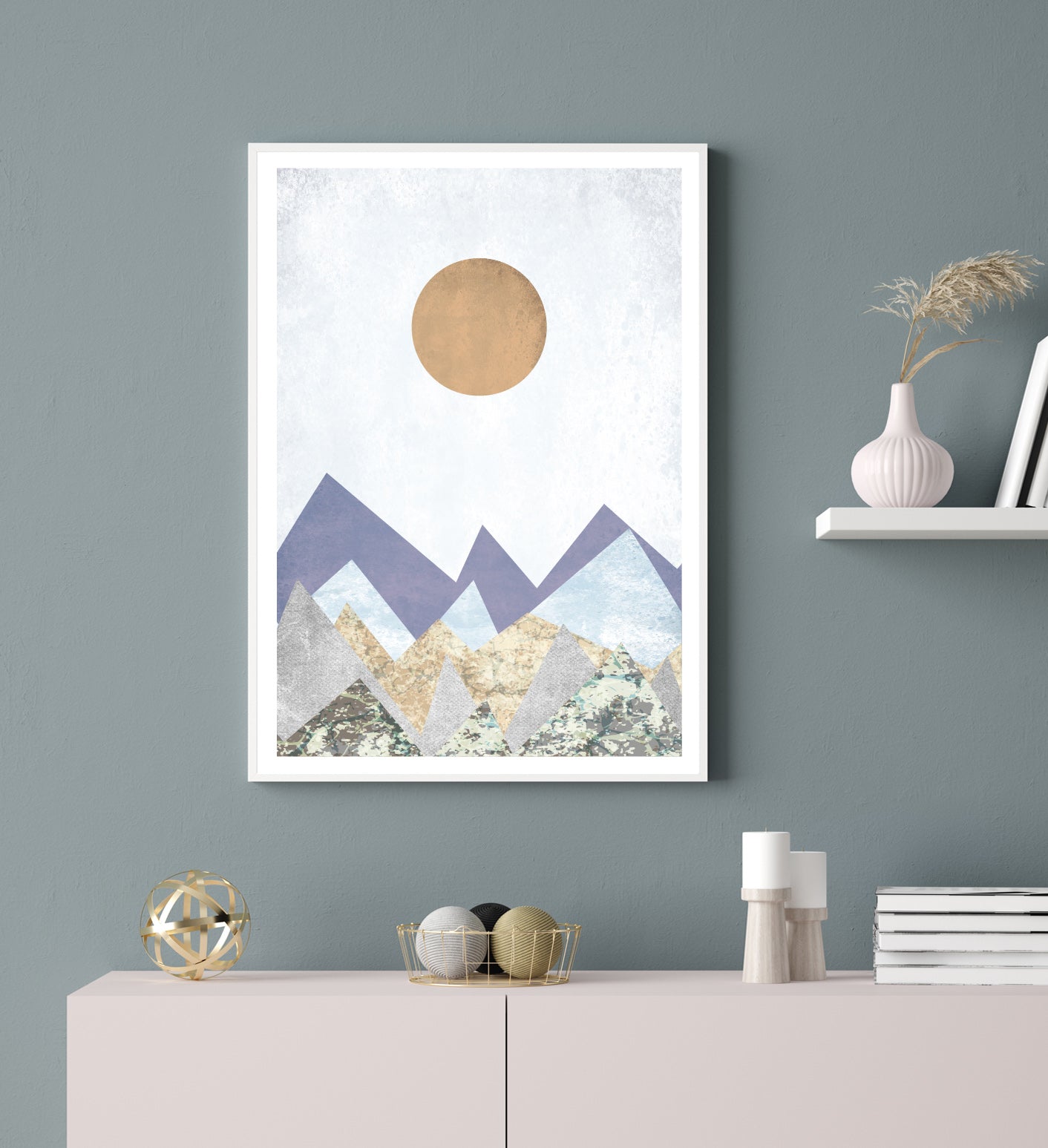 Abstract Mountains Poster print, Home Décor Poster, Wall Art