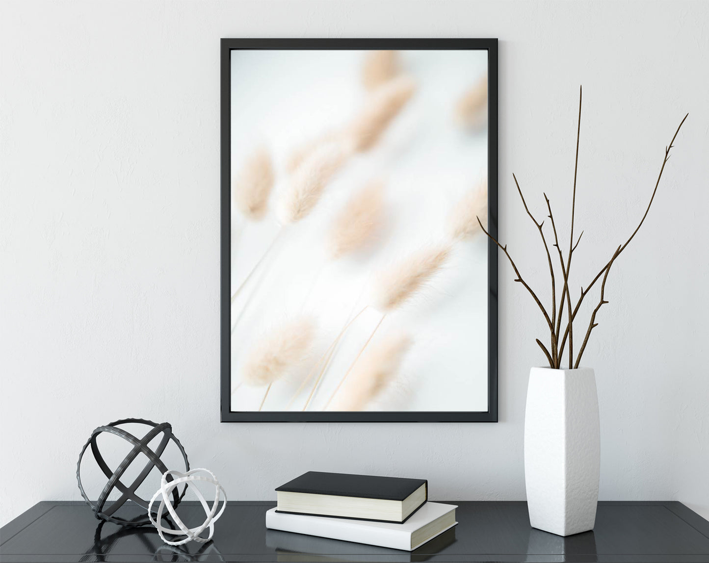 Pampas Grass poster print home wall art decor nature plant grey modern design