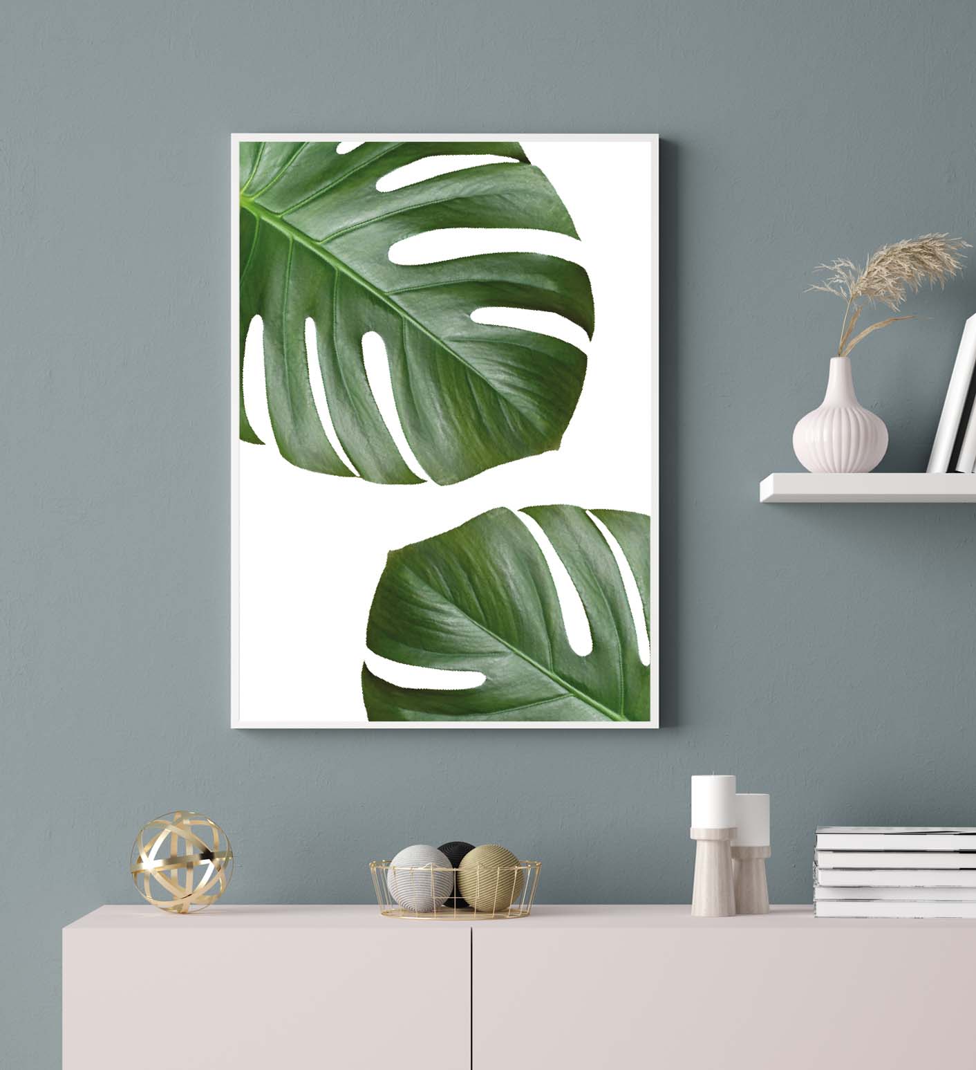 Monstera Leaves poster print home wall art decor monstera plant modern design