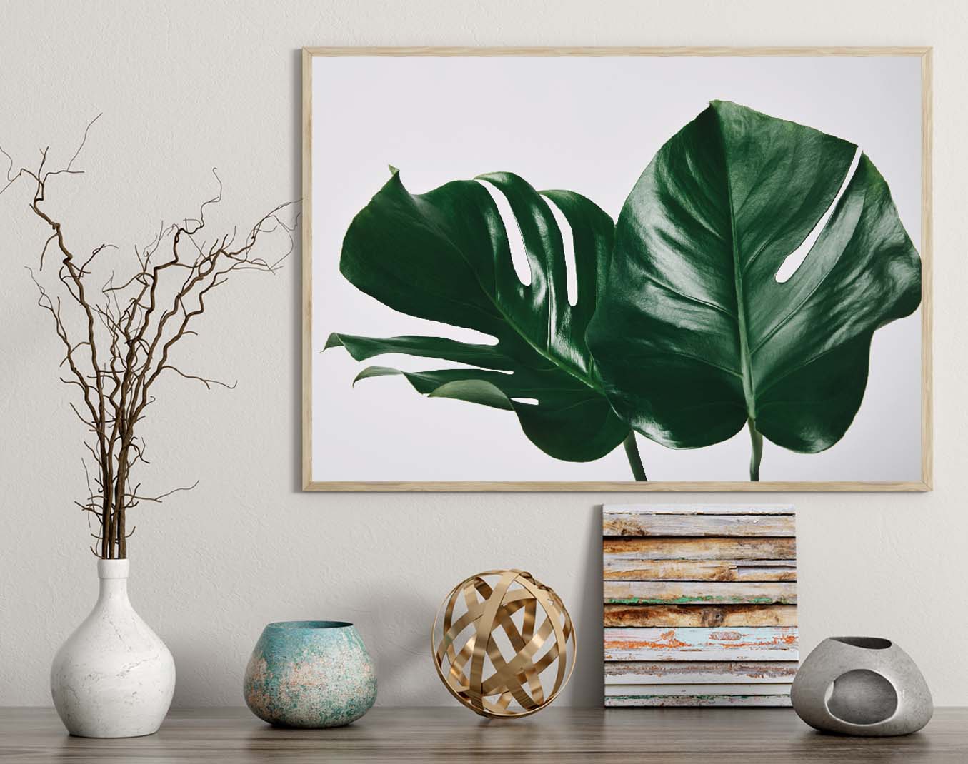 Monstera Leaves poster print home wall art decor monstera plant modern design