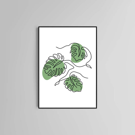 Monstera Leaves poster print home wall art decor monstera plant modern design