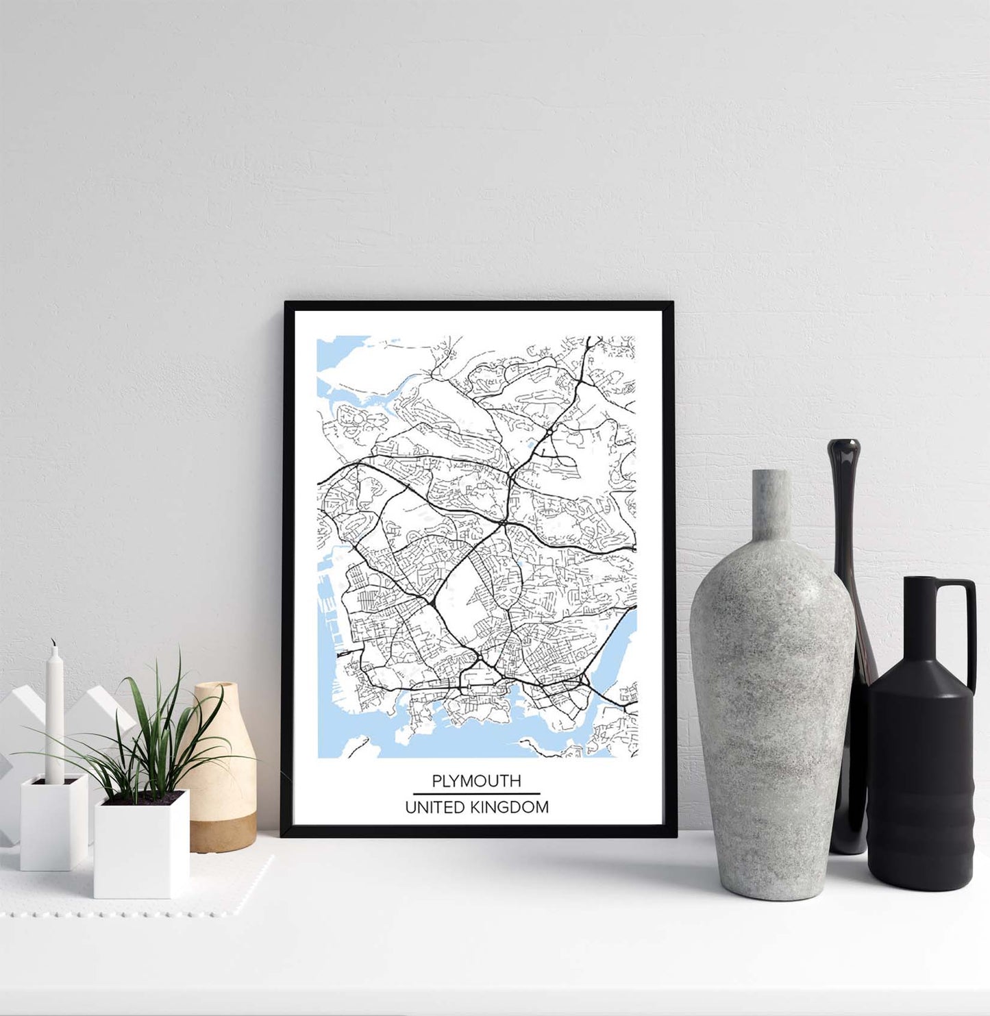 Plymouth map Wall Art Home Accessories Gift Ideas Modern Maps Posters Print Maps World Maps Eco Prints Wall Decorations