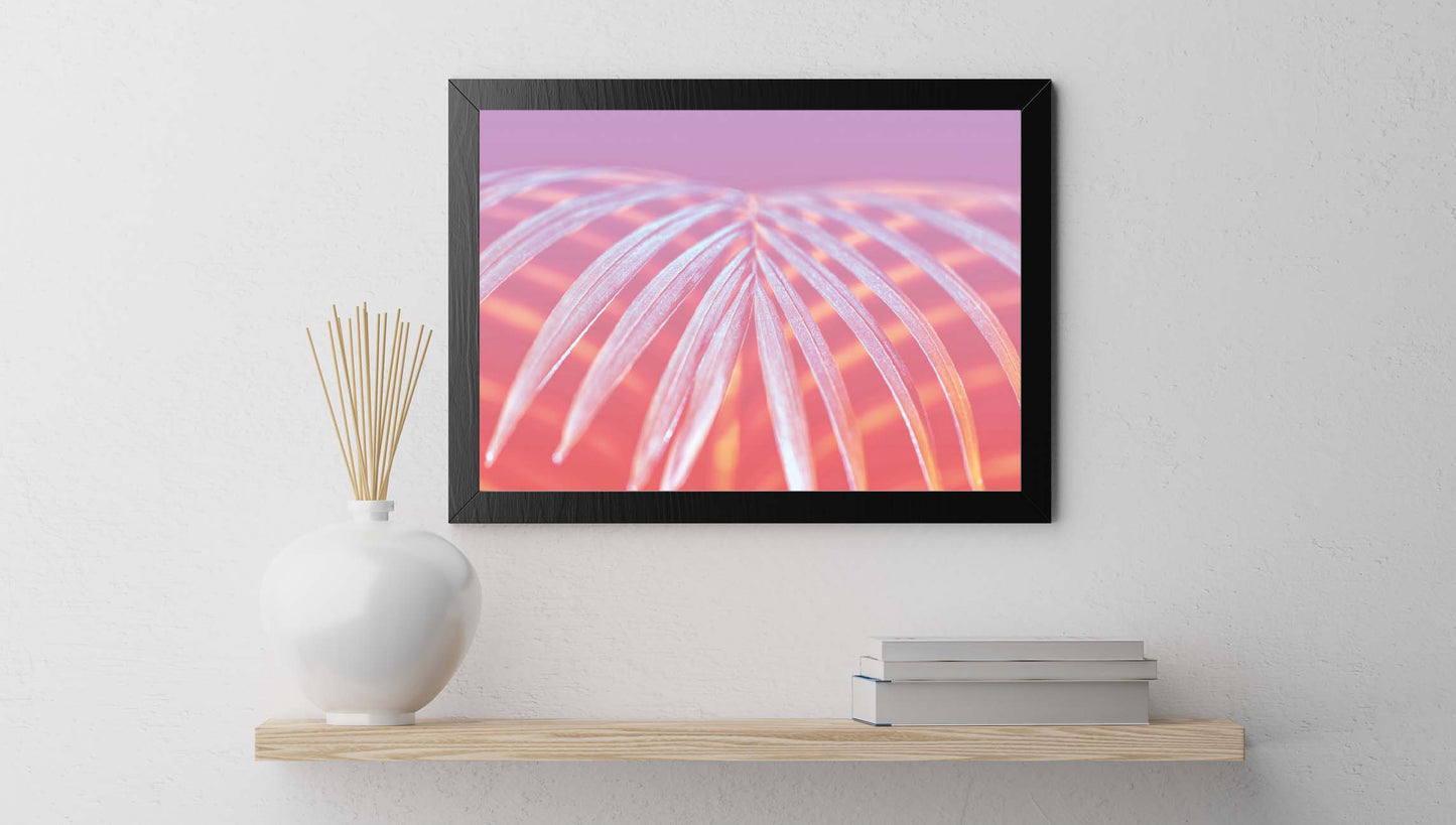 Pink palm leaves poster print tropical botanical home wall art decor home accessories