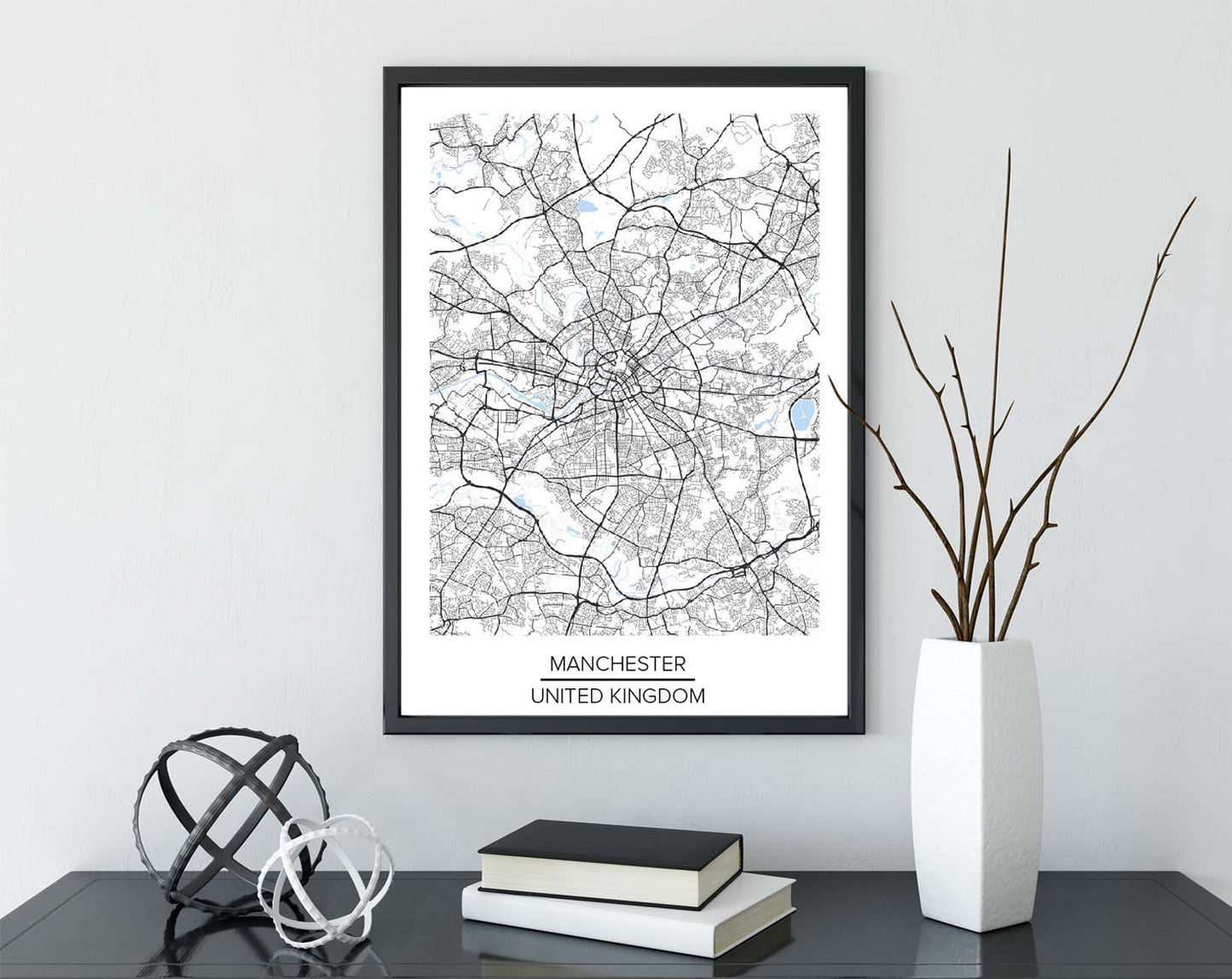 Manchester map poster print home wall art decor city wall map modern print