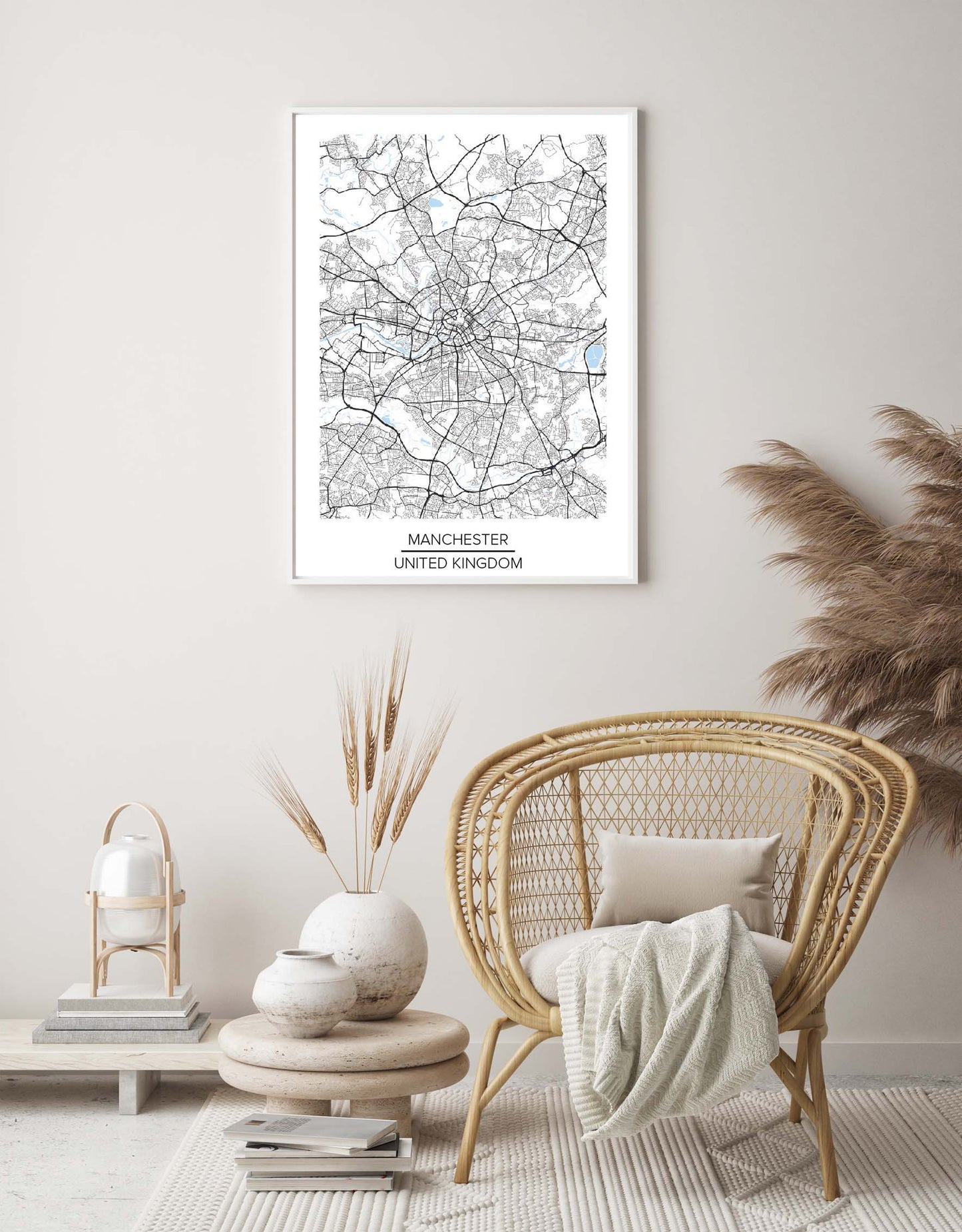 Manchester map poster print home wall art decor city wall map modern print