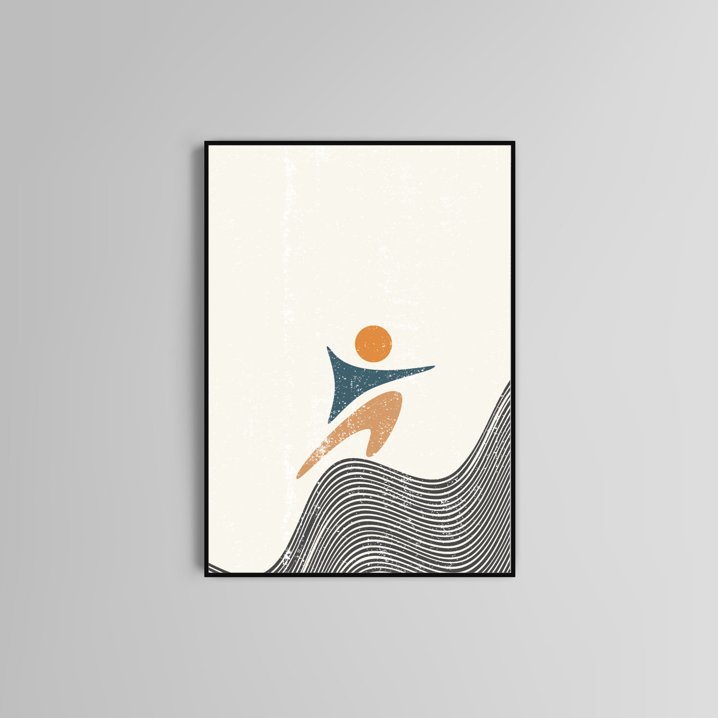 Abstract poster print home wall art modern human shape design