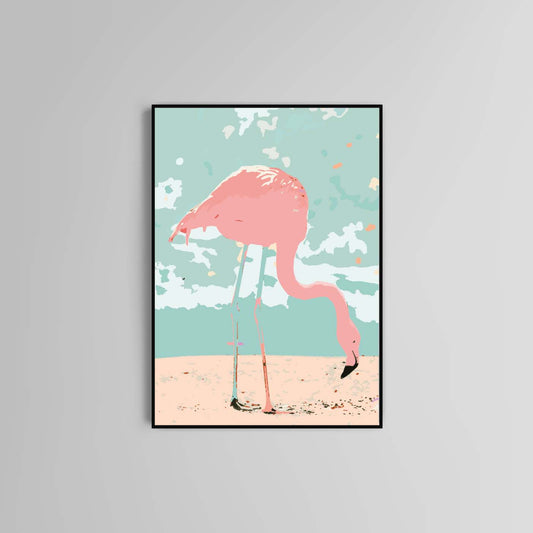 Pink Flamingo poster print home wall art decor nursery kids modern design